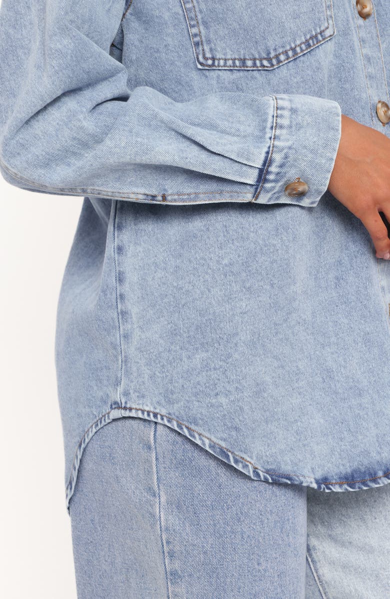 Petal & Pup Anicia Oversize Denim Button-Up Shirt, Alternate, color, Light