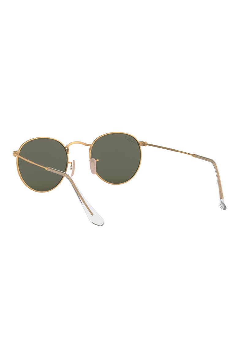 50mm Polarized Round Sunglasses, Alternate, color, GOLD/ GREEN SOLID