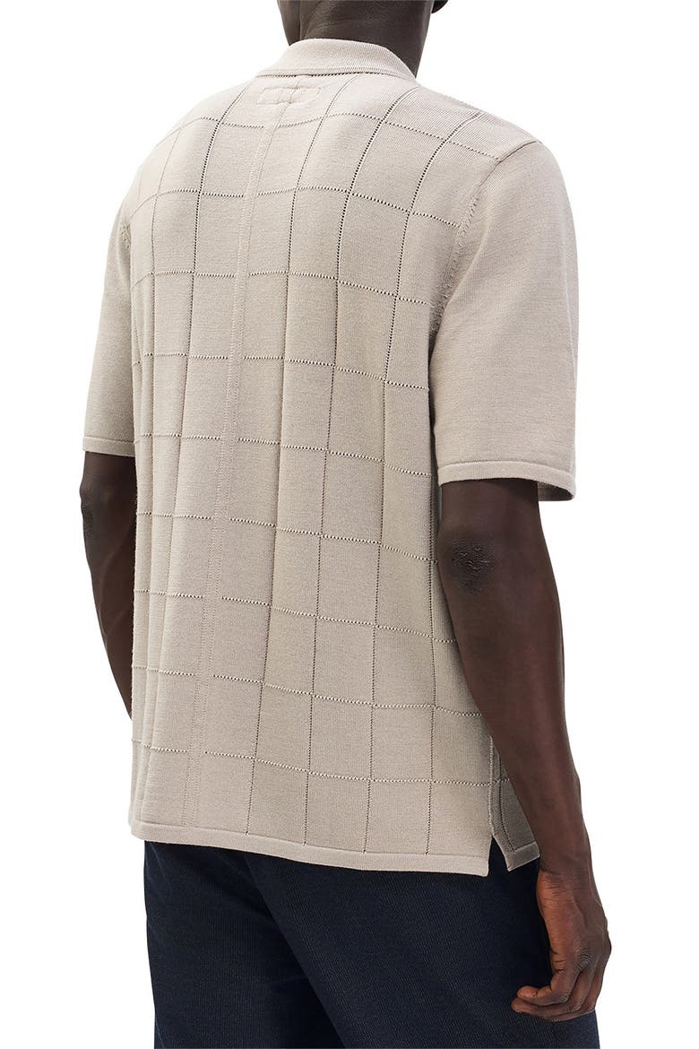 Dalton Wool Blend Short Sleeve Knit Button-Up Shirt, Alternate, color, TAN