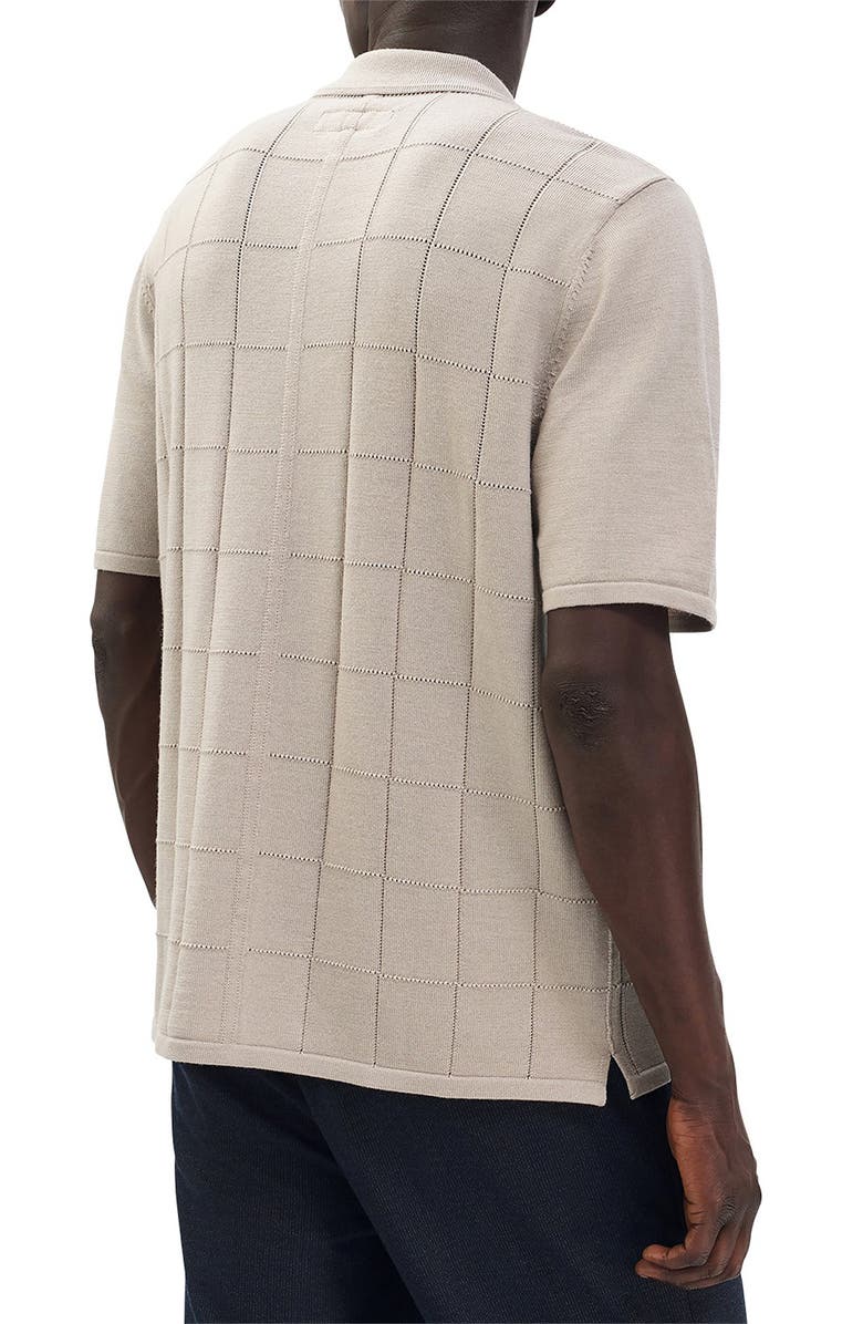 rag & bone Dalton Wool Blend Short Sleeve Knit Button-Up Shirt, Alternate, color, Tan