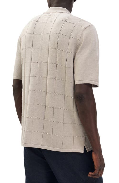Rag & Bone Dalton Wool Blend Short Sleeve Knit Button-up Shirt In Neutral