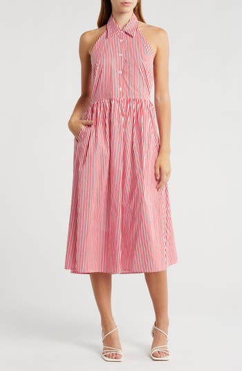 Halter Midi A-Line Dress