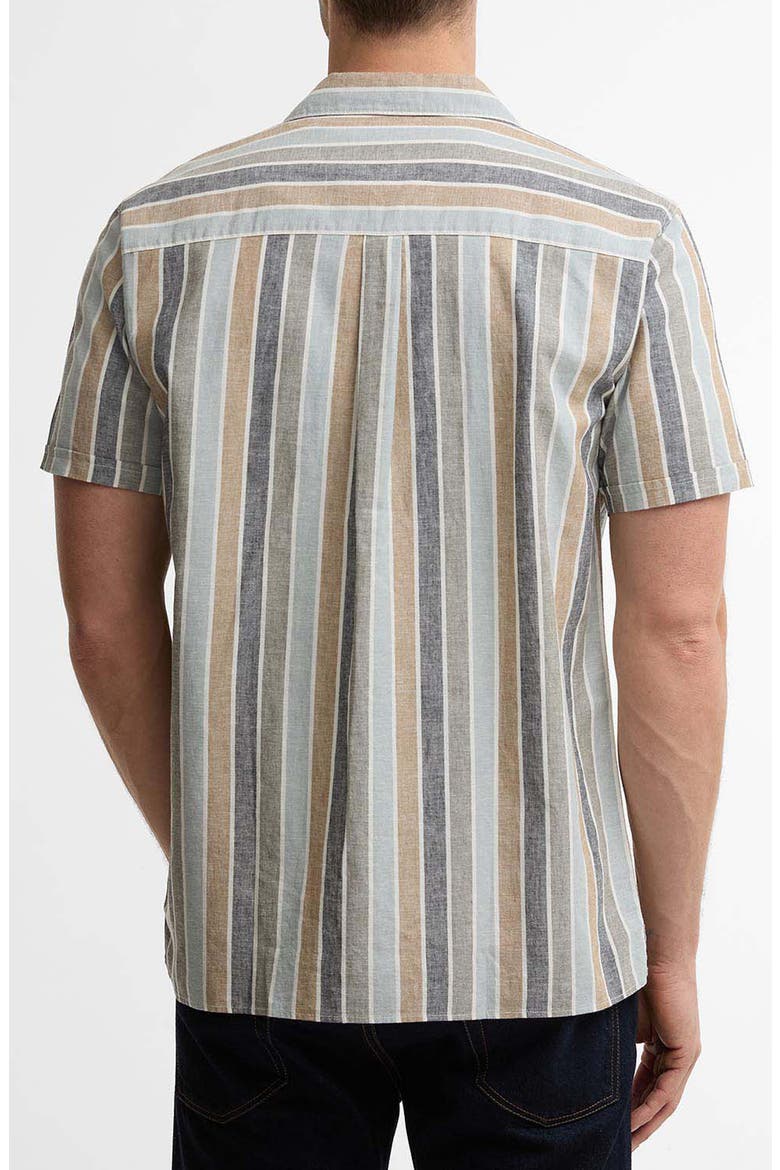 Hayton Stripe Slub Cotton & Linen Camp Shirt, Alternate, color, DUSTY SLATE