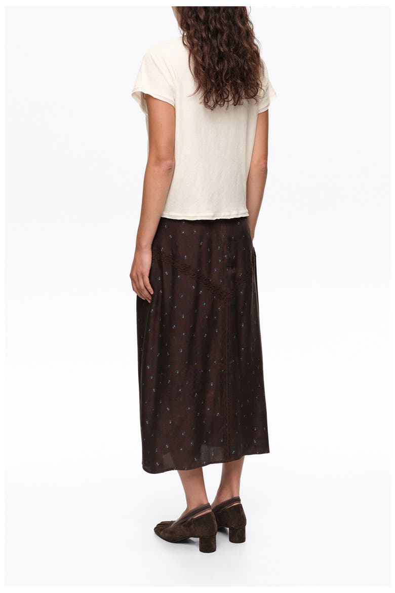 Floral Lace A-line Midi Skirt, Alternate, color, BIMBA Y LOLA  FLOWERS