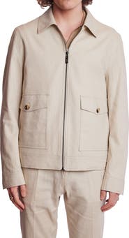 PAISLEY & GRAY Milo Slim Fit Linen Blend Bomber Jacket