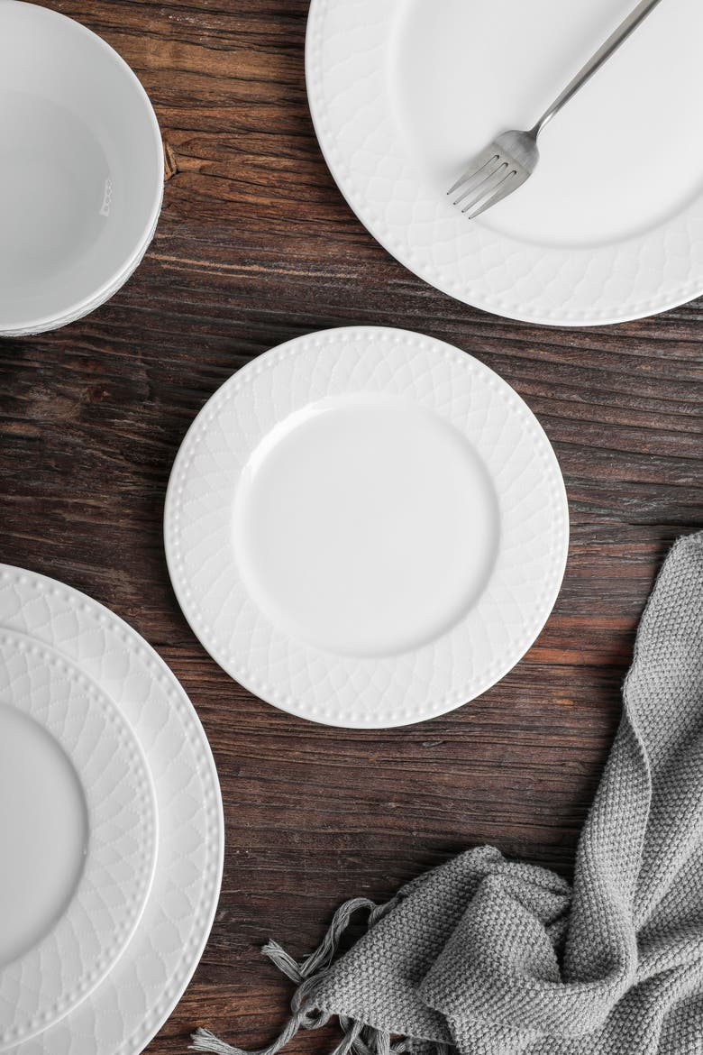 Alexandria Bone China 32-piece Dinnerware Set, Alternate, color, White