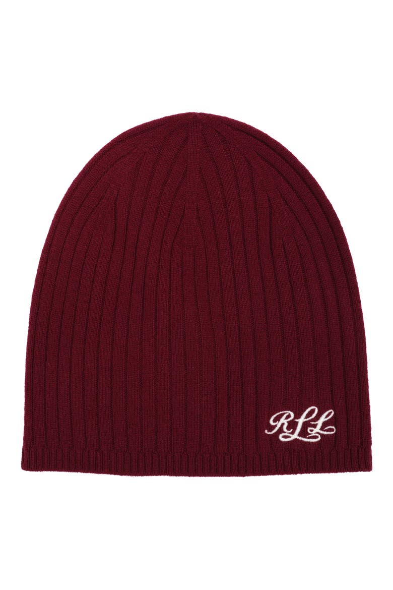 Signature Cashmere Beanie, Main, color, DARK GARNET