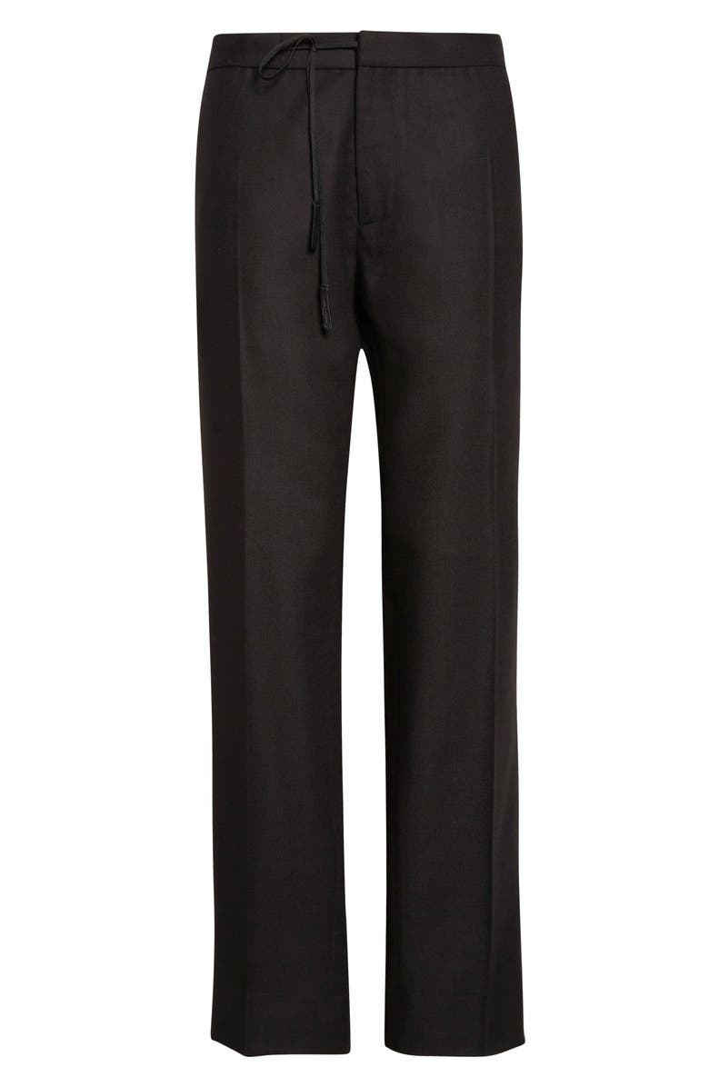 Maison Margiela Straight Leg Virgin Wool Flannel Trousers, Main, color, Black