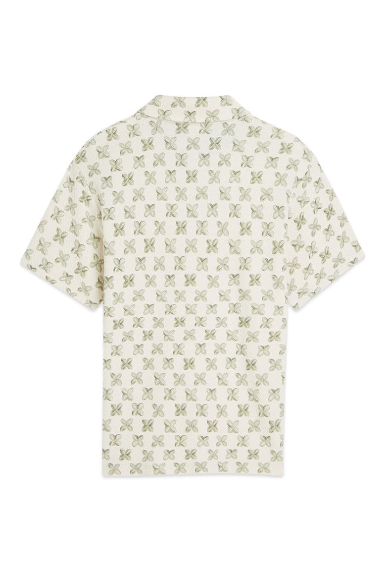 Relaxed Fit Geometric Polo, Alternate, color, TILES FLOWER OLIVE NIGHT