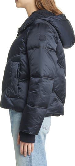 UGG Women's Ronney Cropped Puffer JacketCoat, Tar, M at