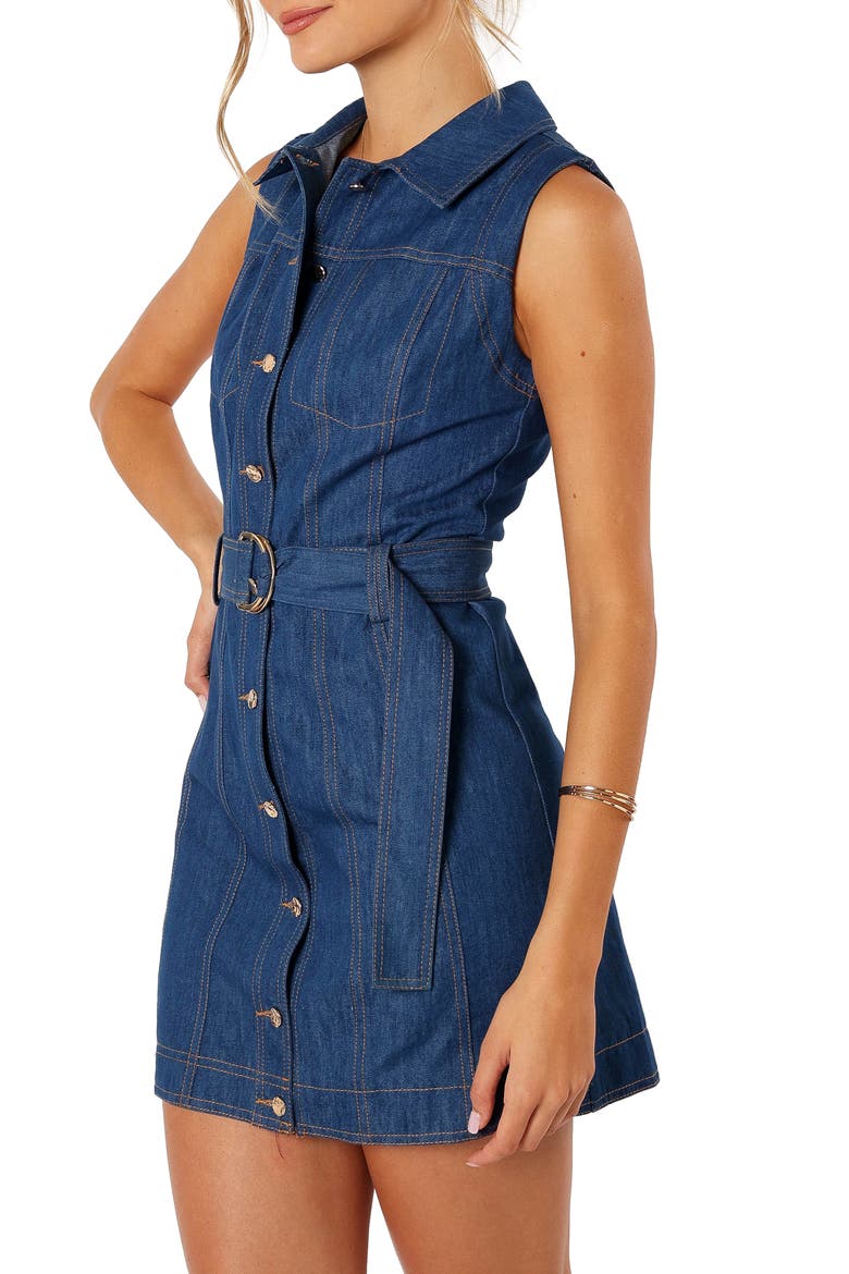 Parker Sleeveless Denim Mini Shirtdress, Alternate, color, DENIM