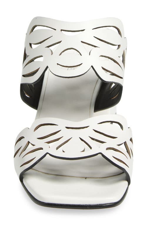 2 Twin Hearts Laser Cutout Slide Sandal In Bone