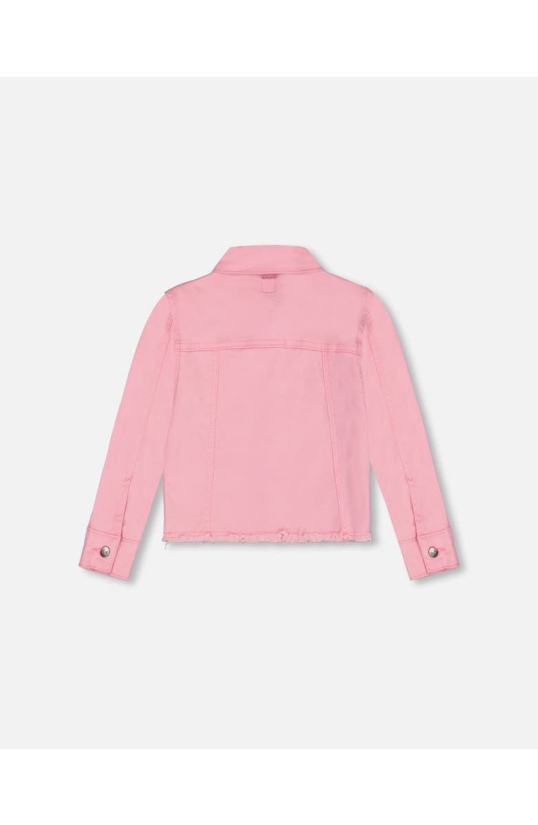 Deux par Deux Girl's Jean Jacket With Embroidery Pink And Multicolored Gummies, Alternate, color, 