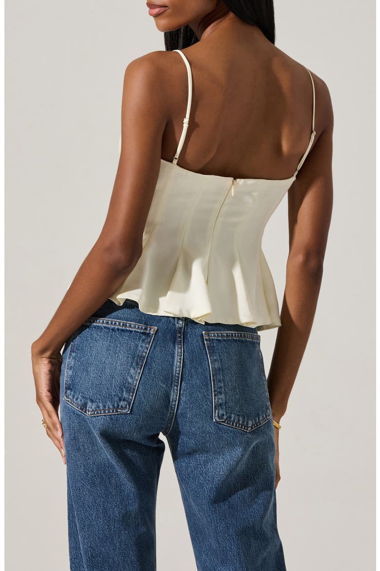 Paislee Satin Peplum Top, Alternate, color, CREAM