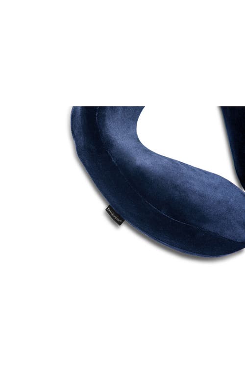 Brookstone Ultra Dorm Memory Foam Neck Pillow In Blue
