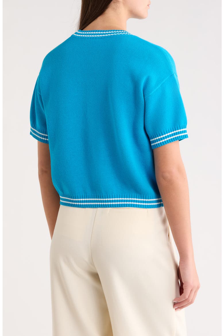 Brissy Cherry Short Sleeve Sweater, Alternate, color, BLUE