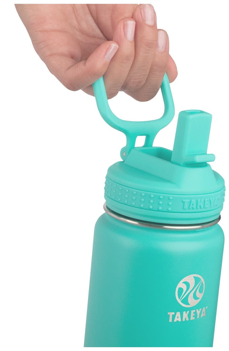 Takeya Actives Insulated 22 oz. Stainless Steel Bottle with Straw Lid - Teal, Alternate, color, 