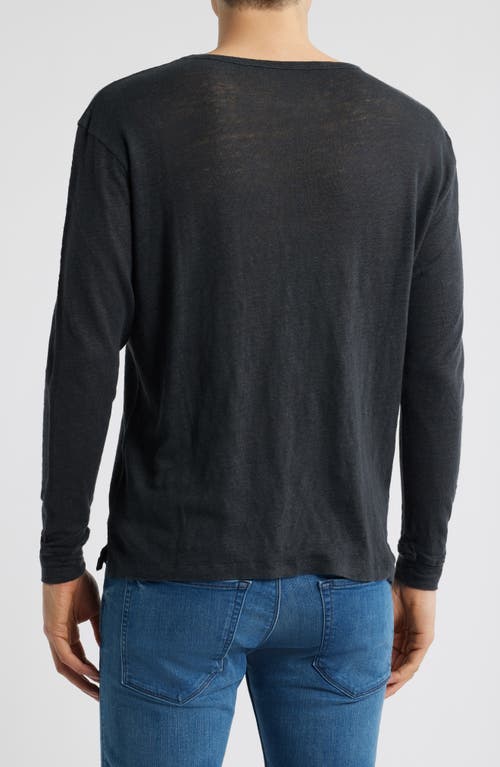 Alex Crane Sun Linen Long Sleeve T-shirt In Night