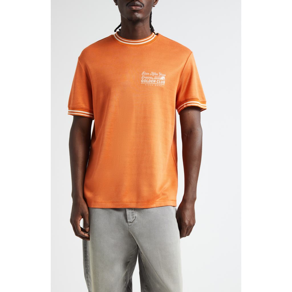 Golden Goose Journey Regular Fit Graphic T-shirt In Orange