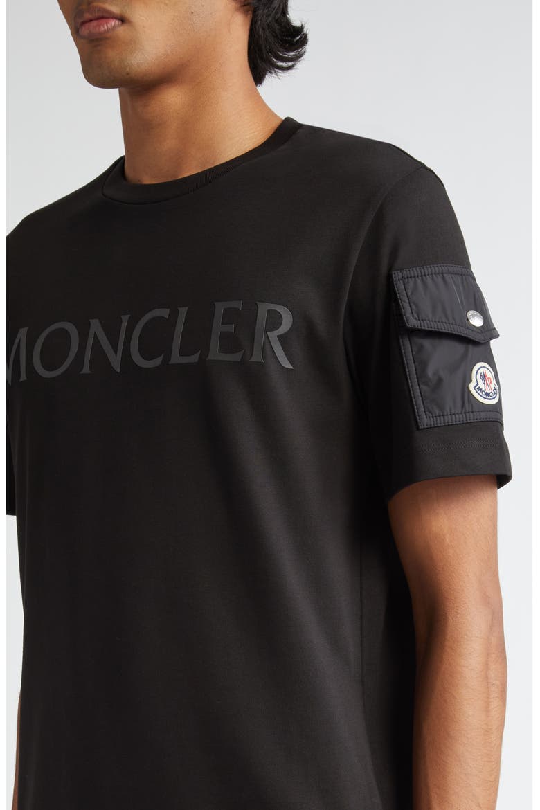 Logo Pocket Cotton T-Shirt, Alternate, color, BLACK