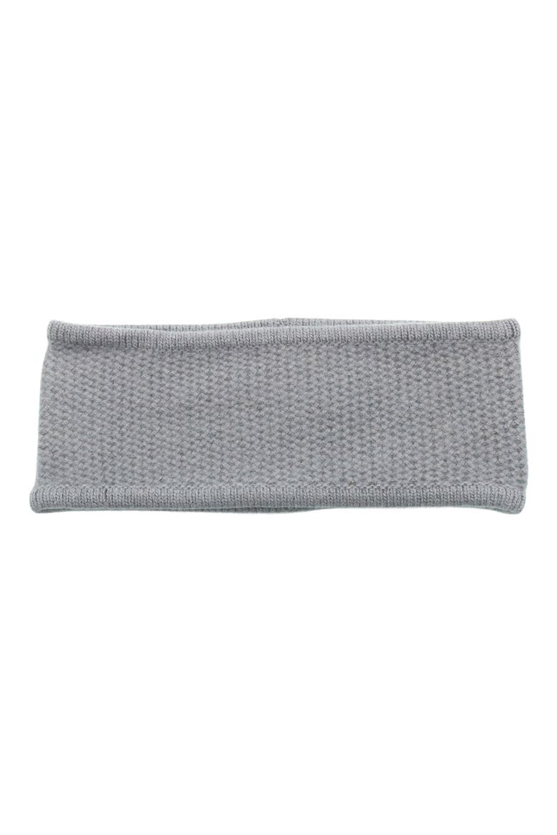 Honeycomb Stitch Cashmere Headband, Main, color, LIGHT GREY