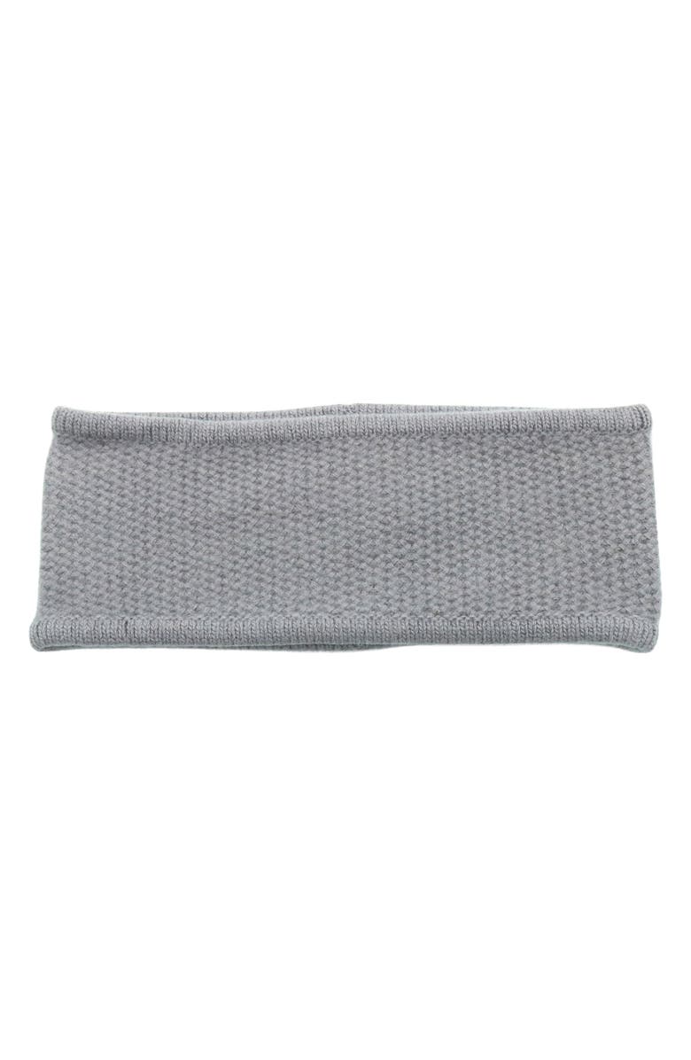 Portolano Honeycomb Stitch Cashmere Headband, Main, color, Light Grey