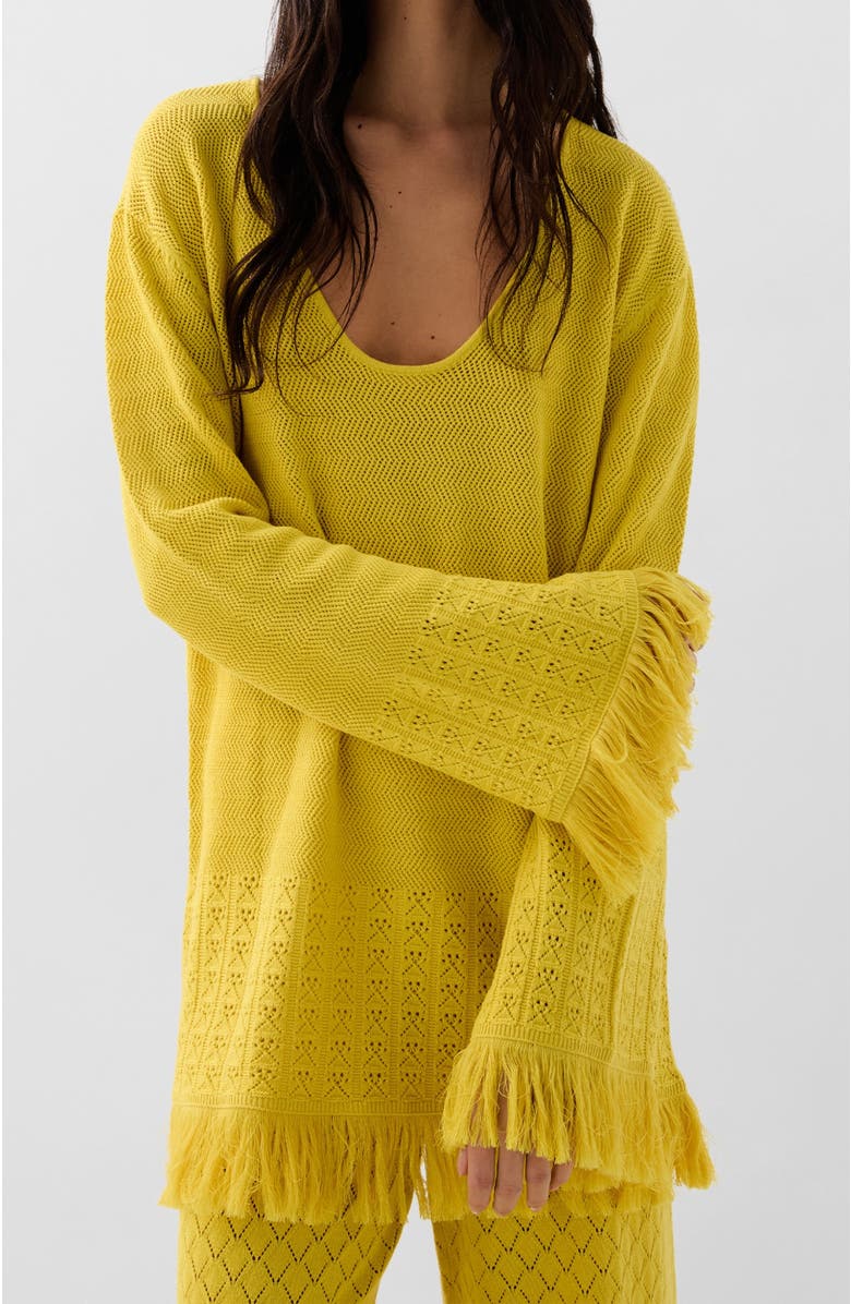 Scalpers Pointelle Knit Jumper, Main, color, Yellow