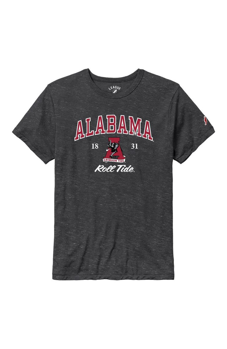 LEAGUE COLLEGIATE WEAR Men's League Collegiate Wear Charcoal Alabama Crimson Tide Arch Script Victory Falls Tri-Blend T-Shirt, Main, color, 