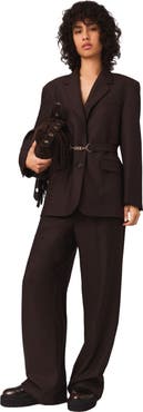 maje Belted suit jacket