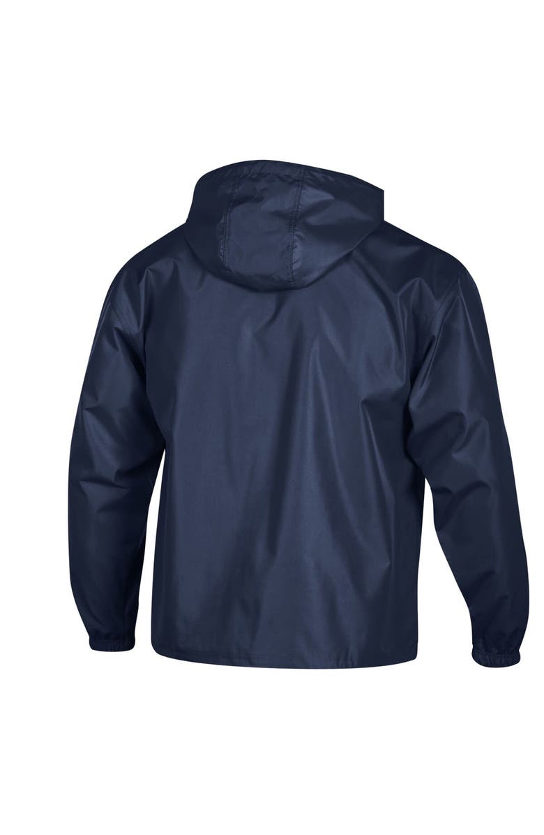 Champion Men's Champion  Navy Michigan Wolverines Packable Hooded Windbreaker Half-Zip Jacket, Alternate, color, Navy