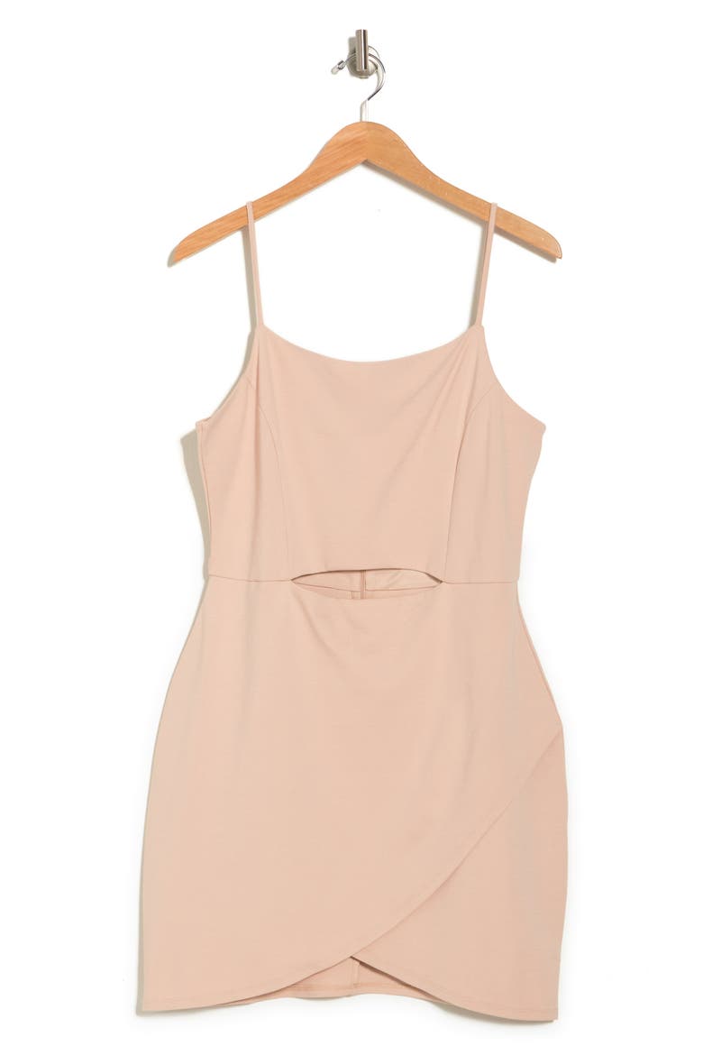 Cut Out Mini Dress, Alternate, color, BEIGE