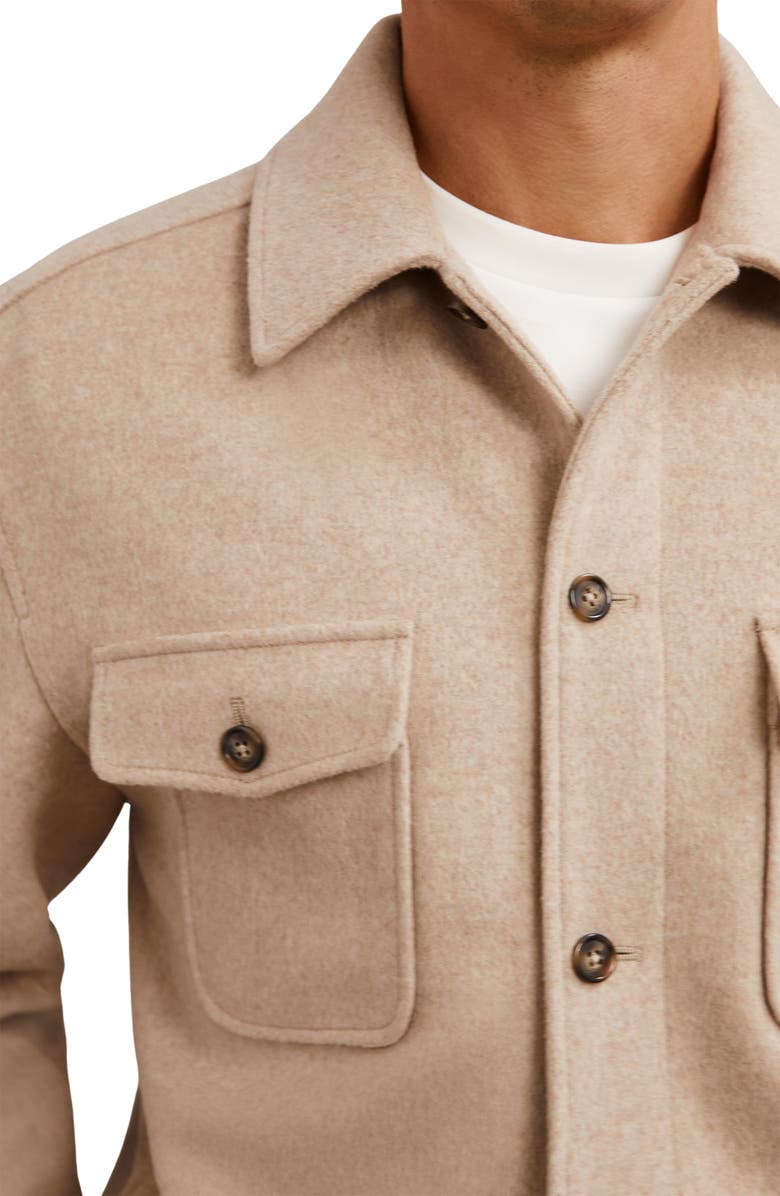 Reiss Liam Brushed Button-Up Shirt, Alternate, color, Oatmeal Brown