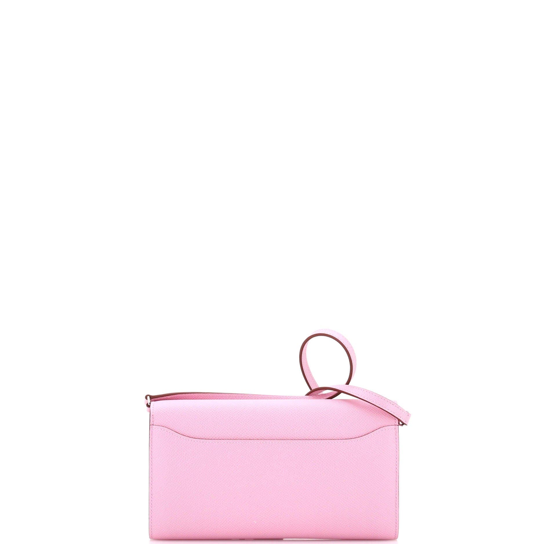 Pre-Owned Hermes Constance To Go Wallet Epsom, Alternate, color, Mauve Sylvestre