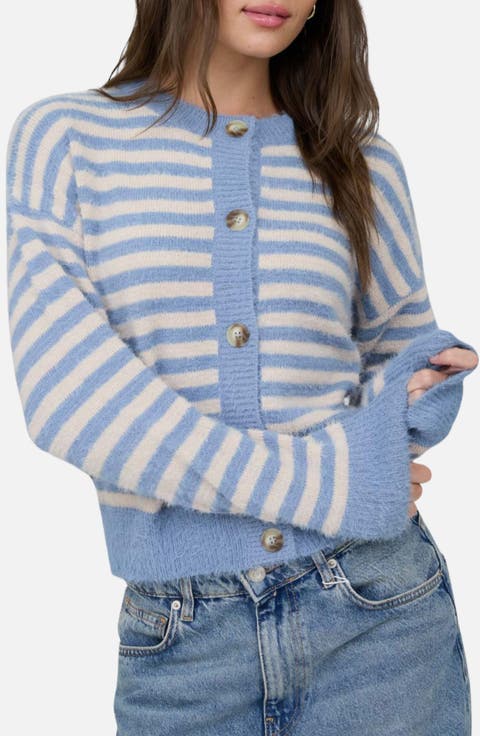 Striped Fuzzy Cardigan