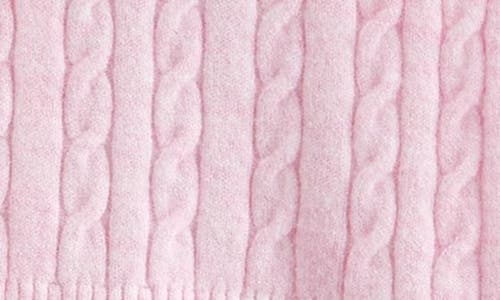 Nordstrom Cable Knit Zip Front Hoodie In Pink