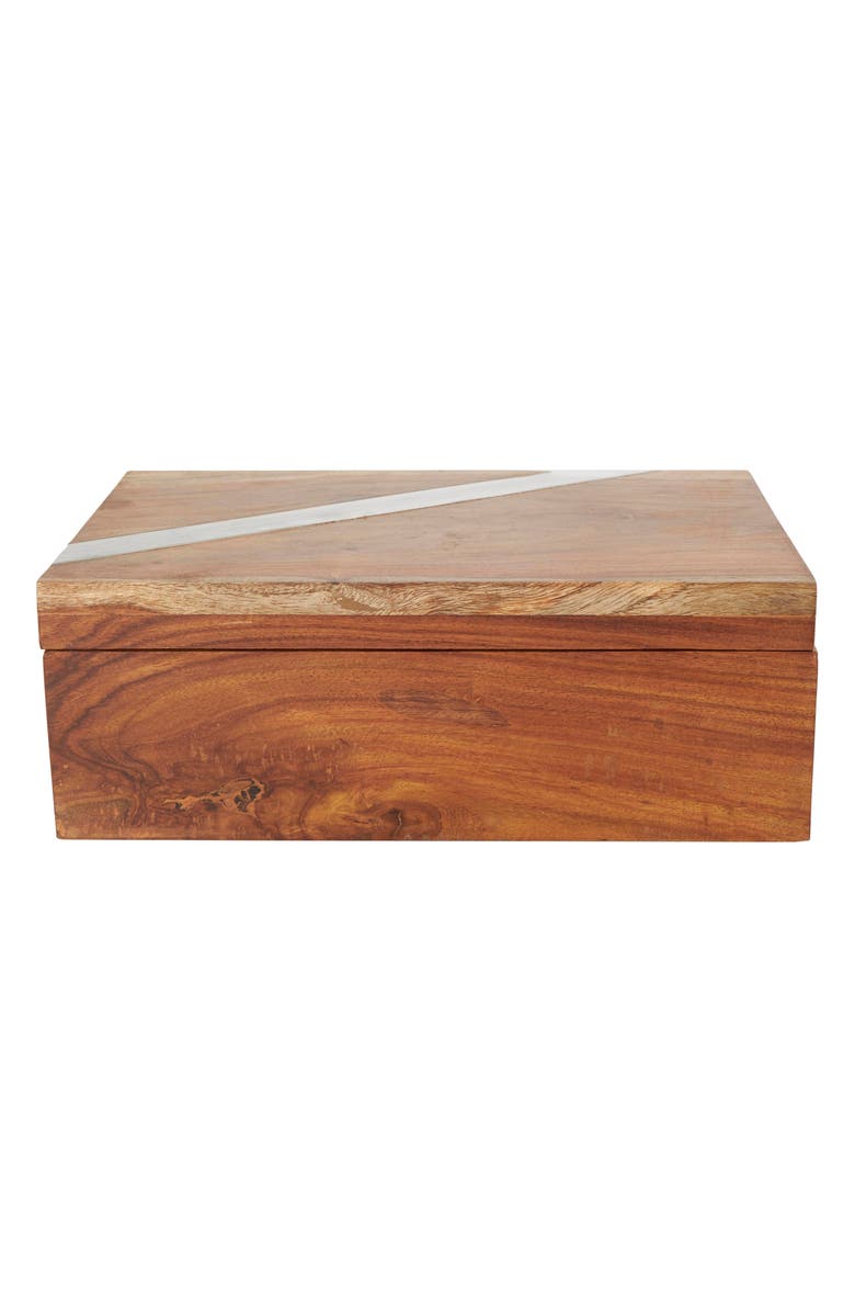 UMA Contemporary Set of 2 Natural Wood Boxes, Alternate, color, Brown