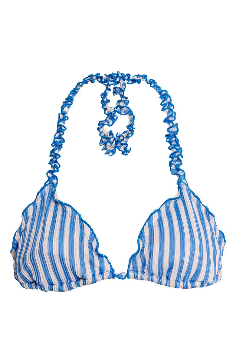 Agua Bendita Lolita Citrus Metallic Stripe Bikini Top, Alternate, color, Multicolor