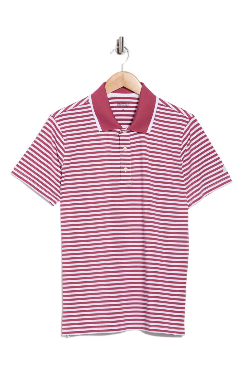 Brooks Brothers Feeder Stripe Polo, Main, color, Violet/ White