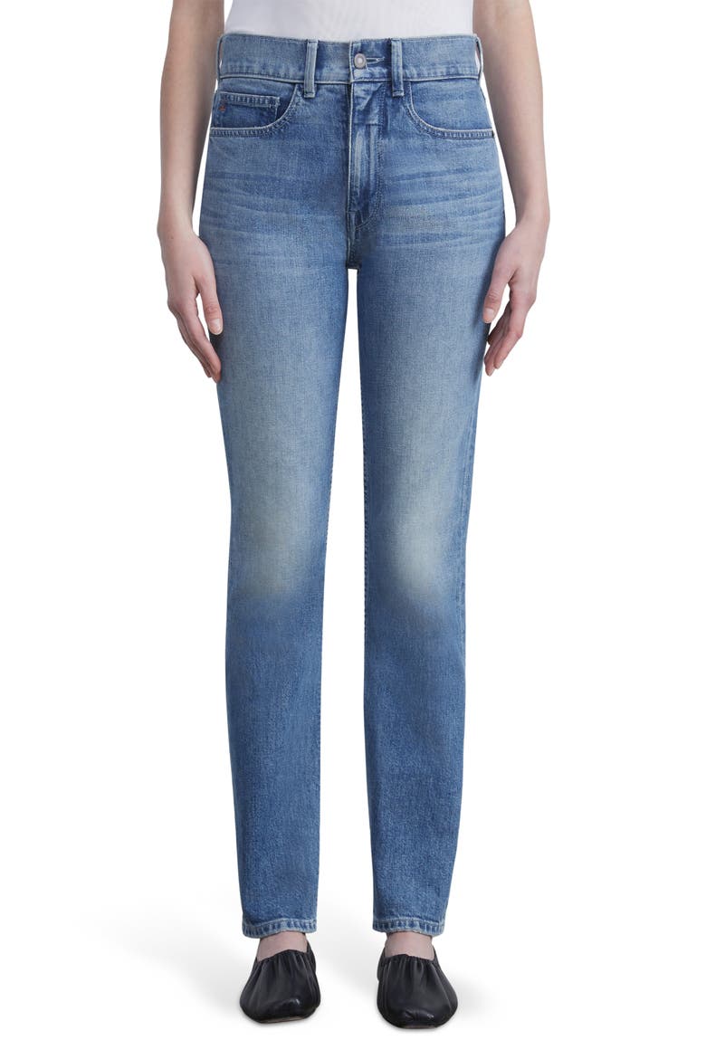 Reeve High Waist Straight Ankle Jeans, Main, color, FADED SKYLINE