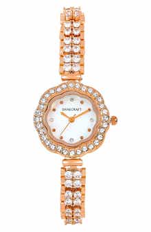 Danecraft Crystal Embellished Bracelet Watch, 28mm