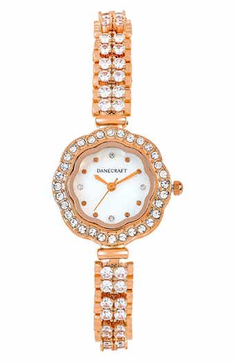 Danecraft Crystal Embellished Bracelet Watch, 28mm