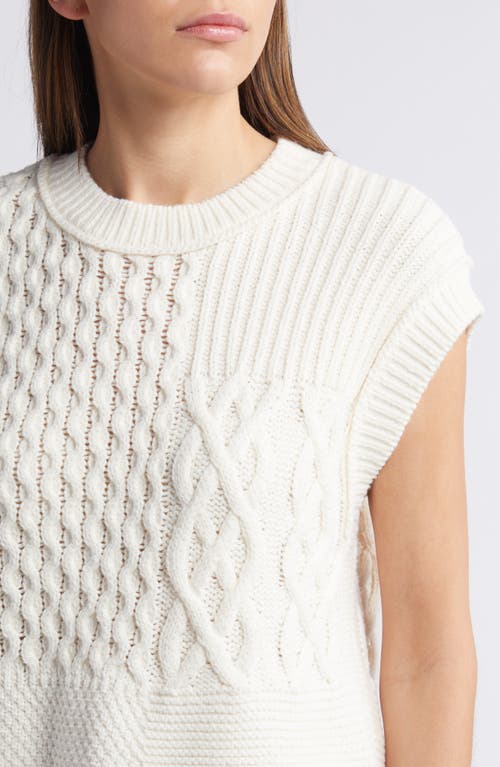 Madewell Patchwork Sweater Vest In Antique Cream