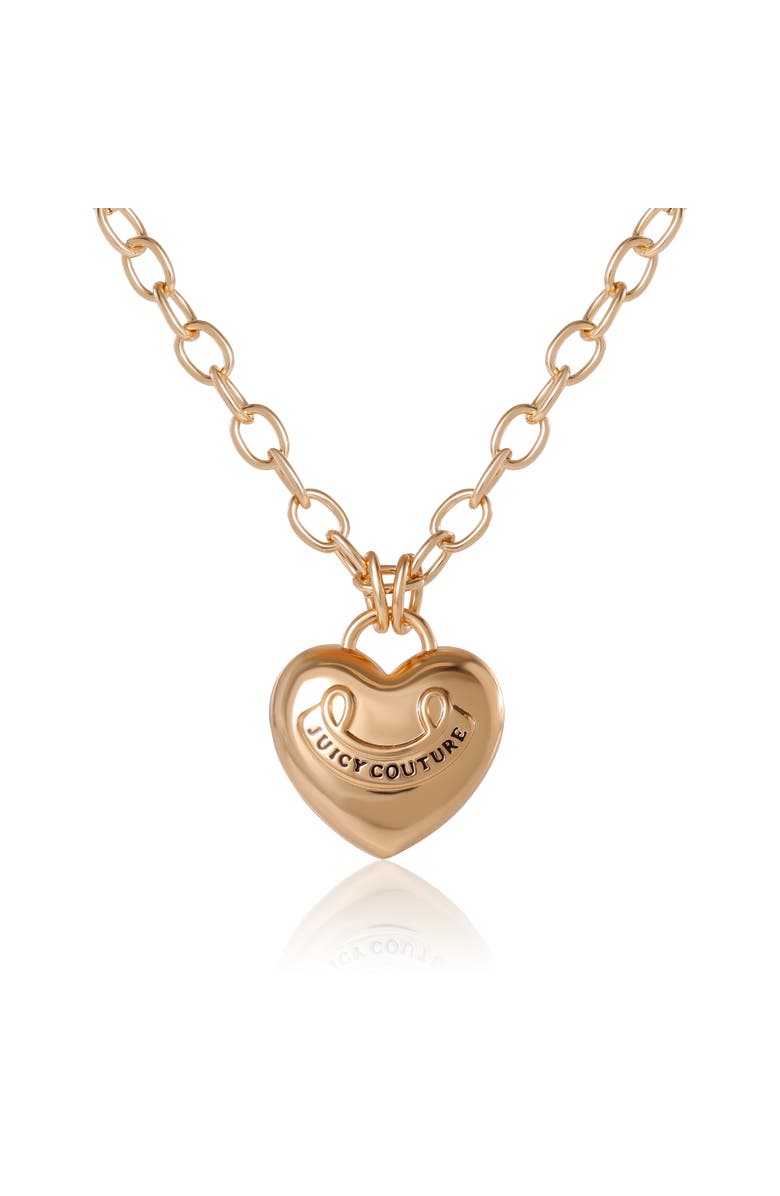Juicy Couture Gold-Tone Heart Pendant Necklace, Main, color, Gold