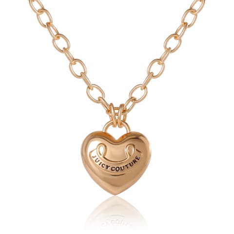 Gold-Tone Heart Pendant Necklace