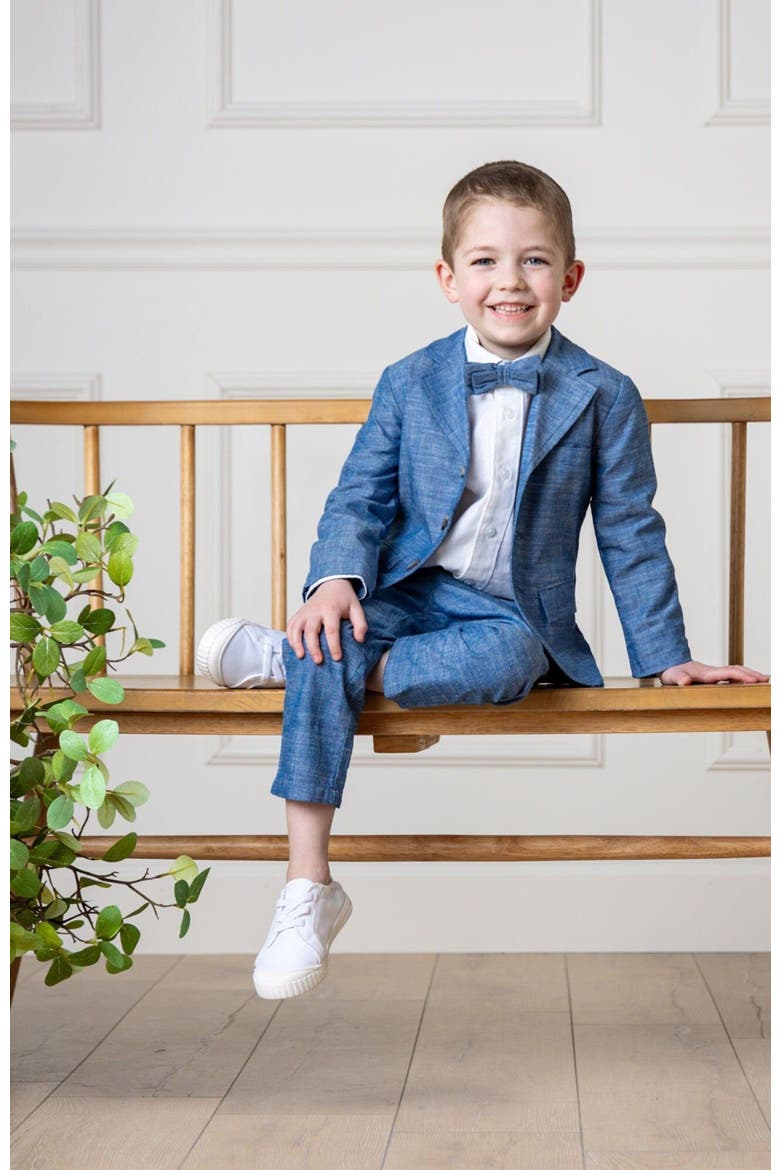 Boys' Organic Chambray Suit Jacket, Kids, Alternate, color, Blue Chambray