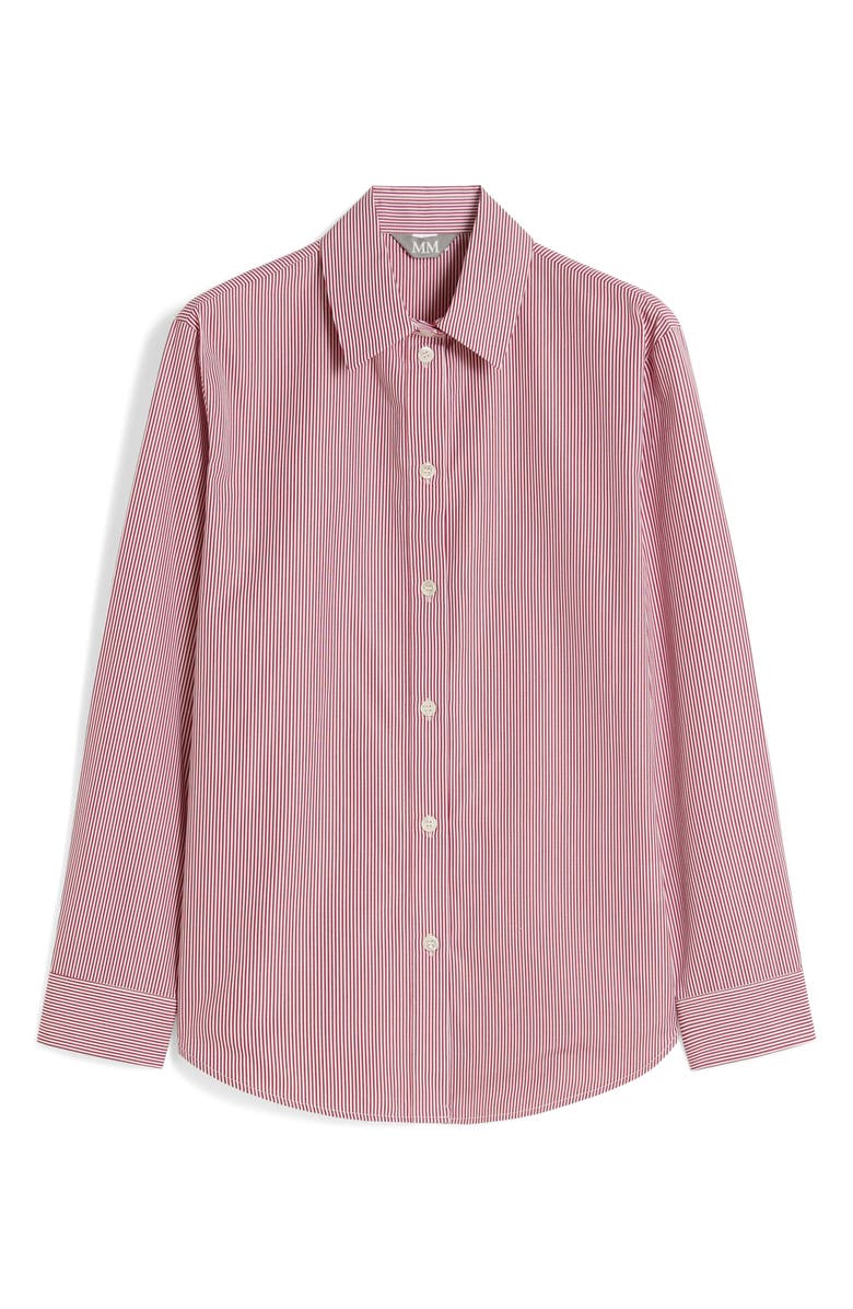 MM by Max Mara Panfilo Stripe Button-Up Shirt, Alternate, color, Dark Red