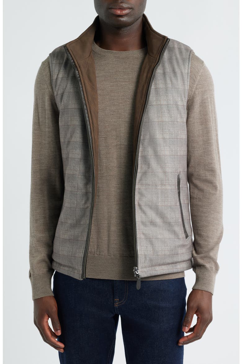 Upton Reversible Vest, Alternate, color, LIGHT BROWN/ BROWN PLAID