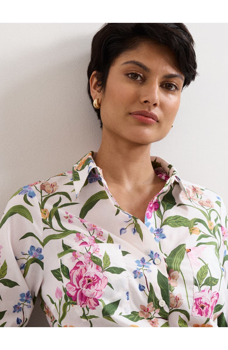 Phase Eight Long Sleeve Relaxed Fit Shirt, Alternate, color, Ivory Multi