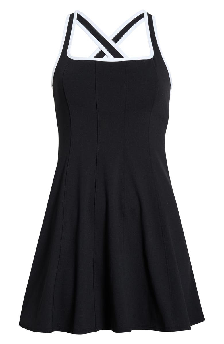 Zella Serene Contrast Binding Minidress, Alternate, color, Black