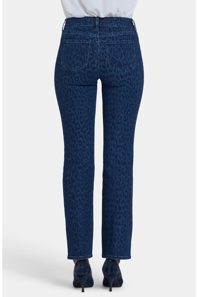 Marilyn High Waist Straight Leg Jeans, Alternate, color, DARK DENIM LEOPARD PRINT